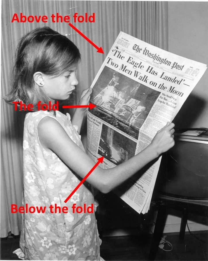 Above the fold newspaper